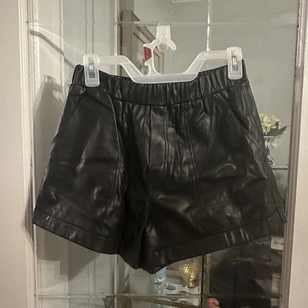 Mustard Seed Vegan Leather Shorts